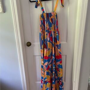 Vibrant Abstract Maxi Dress with Straps